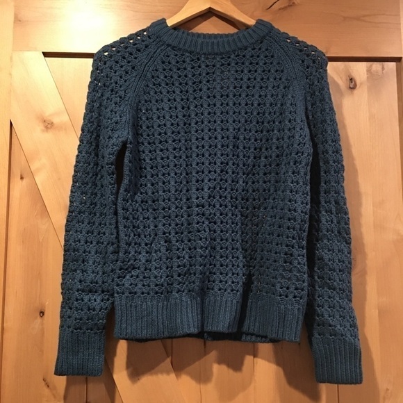 CLUB MONACO Wool Alpaca Blend Sweater Teal Blue Size S - Picture 2 of 6